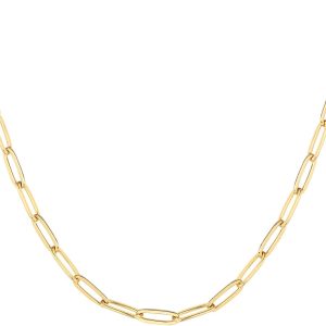 14K Gold Plated Curb Paperclip Box Sphere Bead Snake Herringbone and Figaro Chain Adjustable Necklace