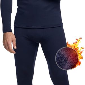 Men's Thermal Underwear Set, Microfiber Soft Fleece Lined Long Johns, Winter Warm Base Layer Top & Bottom