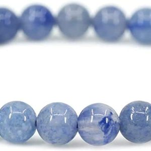 Gem Semi Precious Gemstone 6mm Round Bea Stretch Bracelet 7" Unisex