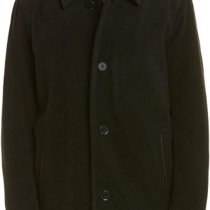 Men's Button Up Wool Plush Car Coat