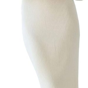 Women's Ribbed Sweater Sets Crop Top and Maxi Bodycon Skirt Sets 2 Piece Outfits