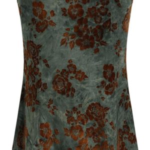 Women's Vintage Floral Ruched Fishtail Long Skirt High Waisted Bodycon Maxi Skirts