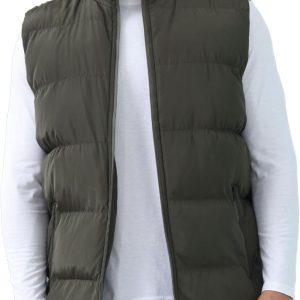 Men'S Winter Lightweight Puffer Vest Sleeveless Jacket Casual Puffy Vests