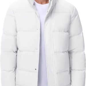Men’s Down Jacket Zip Up Warm Puffer Jacket Winter Coats Water Resistant Windproof Insulated Jacket