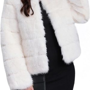 Faux Fur Coat Women’s Jacket Winter Long Sleeve Overcoat Warm