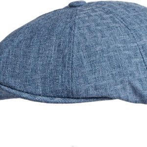 Berets Flat Cap Men Women Cotton Linen Ivy Octagonal Newsboy Cap Spring Breathable Beret Hat Beret Cap(Black)