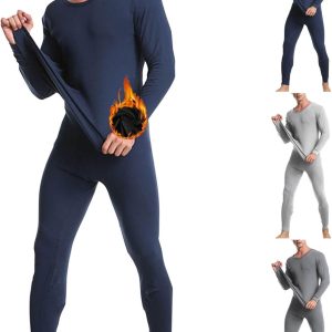 Thermal Underwear Set for Men Winter Warm Fleece Lined Bottom Top Workout Ski Premium Tights Baselayer Cold Weather