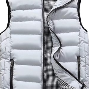 Men's Outdoor Casual Stand Collar Vest Padded Jacket Coat Vest