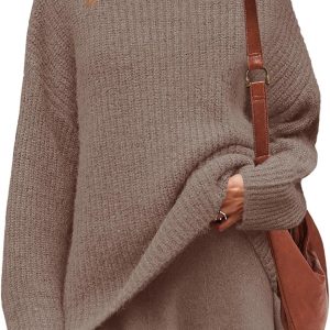 Womens Sweater Skirt Set 2 Piece Outfits Matching Lounge Sets Turtleneck Knit Tops Mini Dress