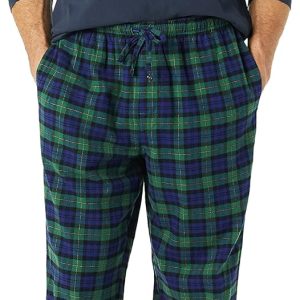 Men Flannel Pant and Long-Sleeve T-Shirt Pajama Set