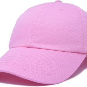 Youth Childrens Cotton Cap Plain Hat Black Khaki Navy Pink Red White