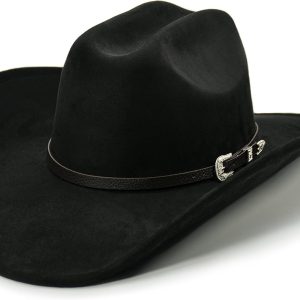 Cowboy Hat for Women and Men with Shapeable Wide Brim - Felt Cattleman Western Hats for Cowboys and Cowgirls