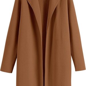 Women's Long Cardigans Sweater 2025 Fall Dressy Casual Lapel Knit Warm Trench Coatigan Oversized Blazer Jacket Coat