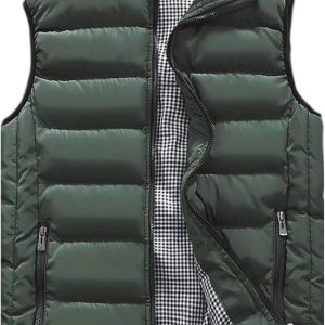 Men's Outdoor Casual Stand Collar Vest Padded Jacket Coat Vest