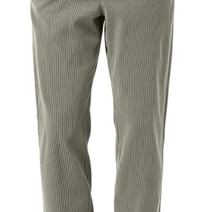 Men Casual Corduroy Work Cargo Pants Elastic Waist Suit Trousers