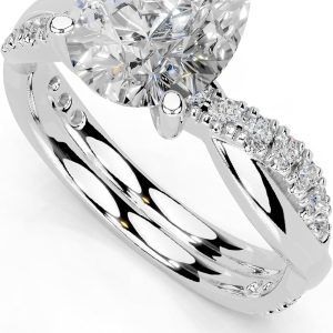 1-5 Carat 14K 18K Gold Platinum/Silver Pear Cut 3 Prong Split Shank Lab Grown Diamond Ring, Engagement, Anniversary Wedding, IGI Certified Promise Rings for Women (1-5 Ct, F-G Color, VS1-VS2 Clarity)