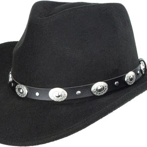 Classic Western-Cowboy-Hat Men WoMen's Wide Brim Cowgirl Hats Felt Fedora hat (S-M)