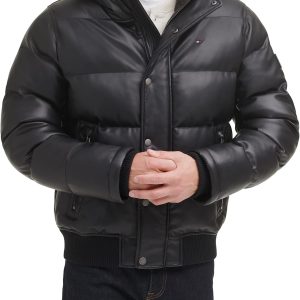 Men's Quilted Arctic Cloth Snorkel Bomber Jacket With Removable Hood (Standard and Big & Tall)