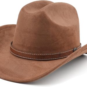 Western Cowboy Hat for Women Men Small Short Wide Brim Beach Cowgirls Cattleman Cowboys Hats